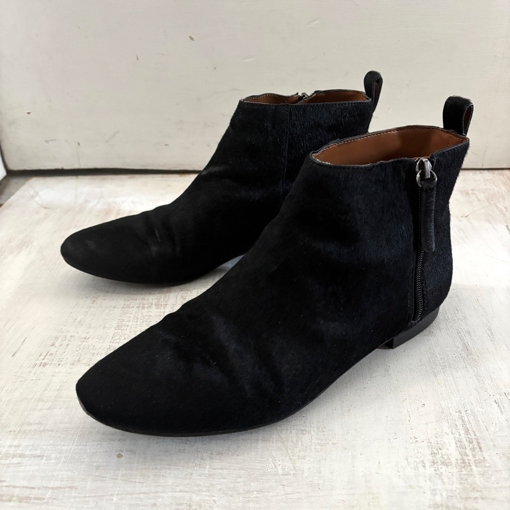 GAP Calf Hair Black Ankle Booties Size 10
